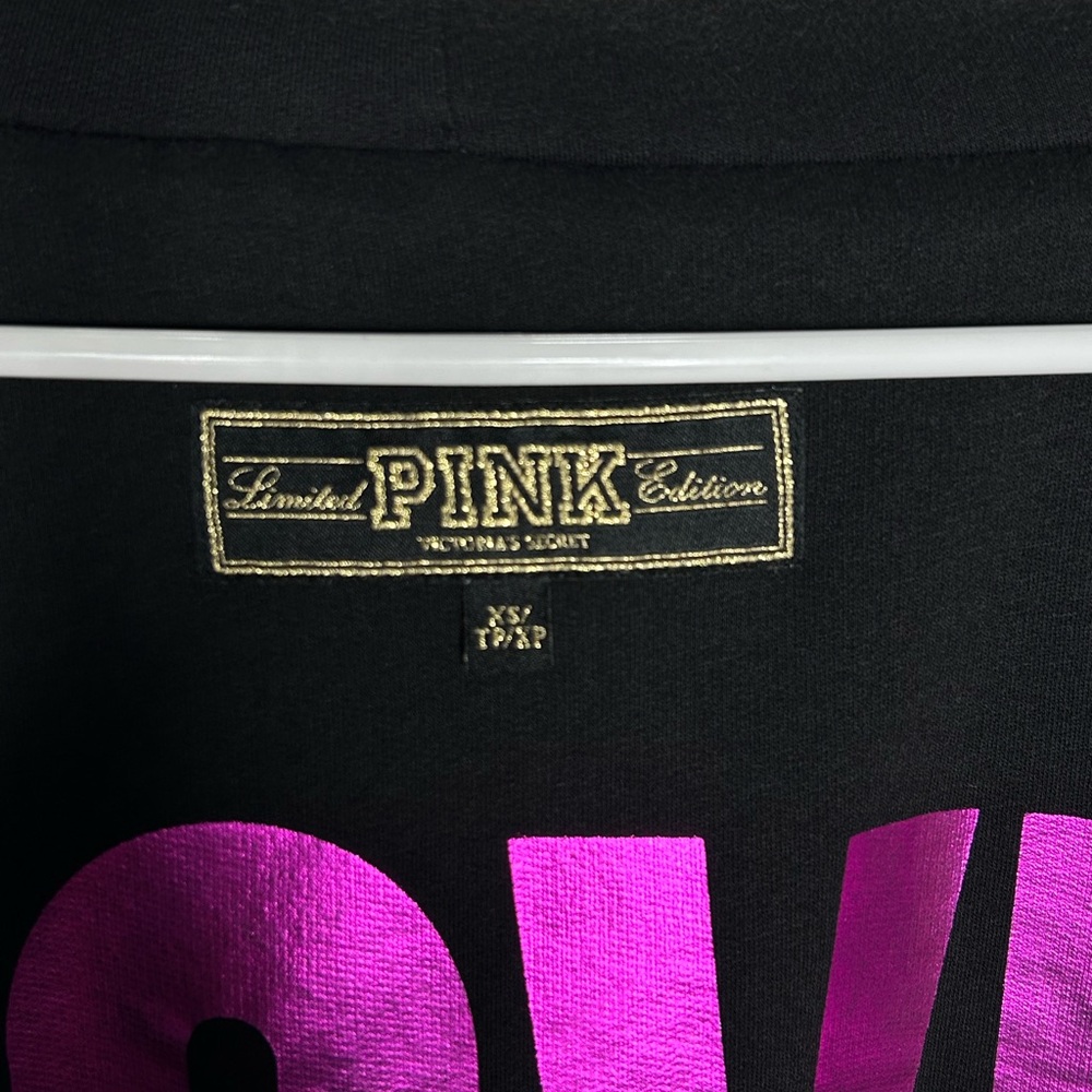 PINK VS LIMITED EDITION BLACK PLUSH FAUX FUR HOODIE COAT JACKET - Picture 7 of 7